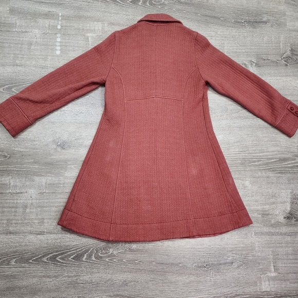 KLEEN Burnt Orange Soft Cotton Blend Button Down Coat Jacket Medium - Picture 11 of 14